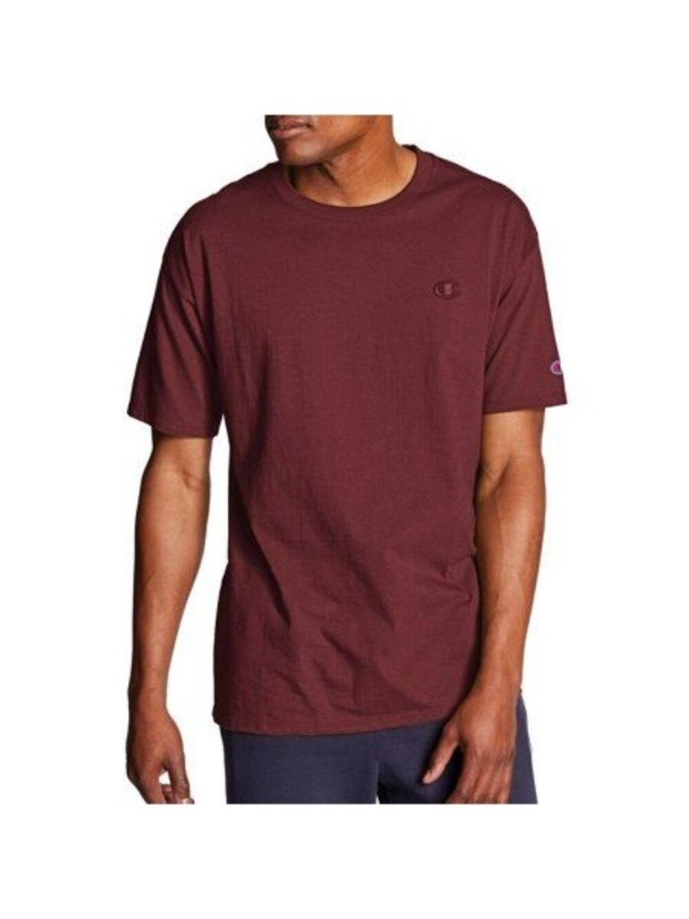 Champion Mens Crew Neck Classic Athletic Fit Jersey T-Shirt Maroon Size S NWT